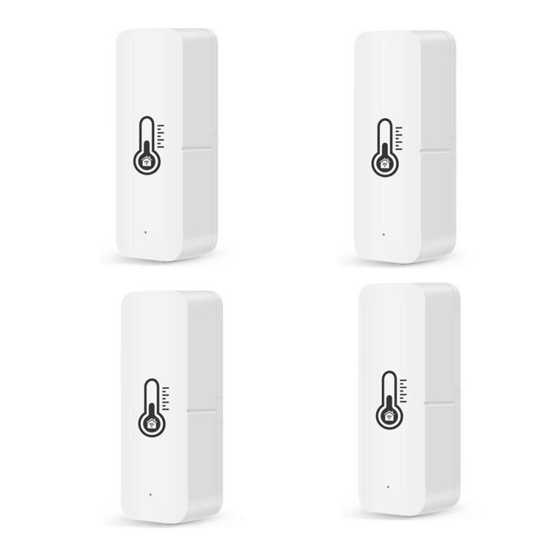 Wifi Tuya Smart Temperature And Humidity Sensor With Buzzer Alarm Home Indoor Thermometer Voice Control For Alexa Google Home: 4Pcs