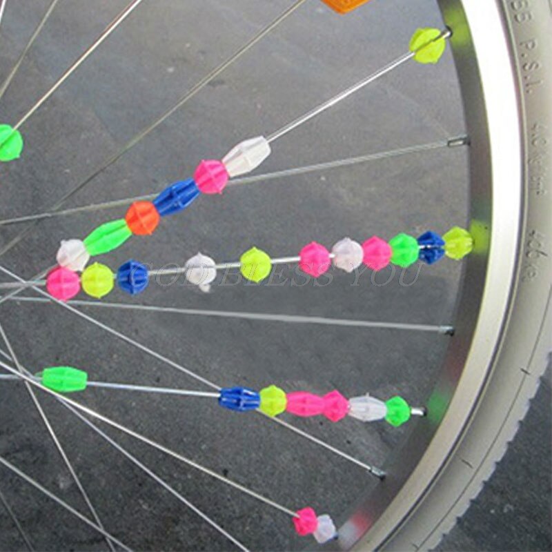 36 pçs plástico multi-cor bicicleta ciclo roda falou contas crianças bicicleta decorações transporte da gota