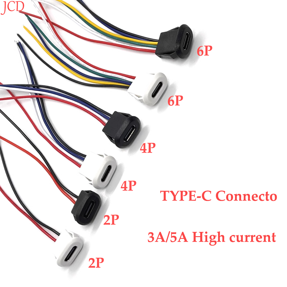 2 ~ 10PCS USB Typ-C Wasserdichte USB Stecker Direkte kompression weibliche basis Buchse Lade Interface Mit schweißen Draht
