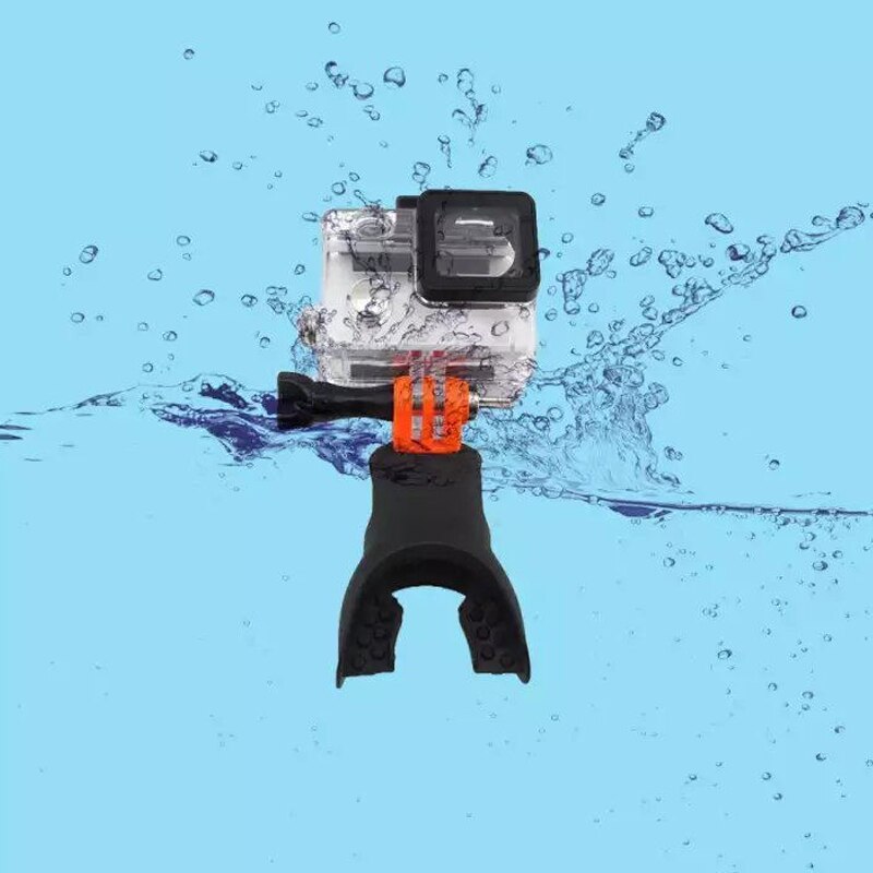 Tandhängslen hållare surfa dykning undervatten flyta silikon munfäste för gopro hero 8 7 6 5 4 3+  actionkamera tillbehör