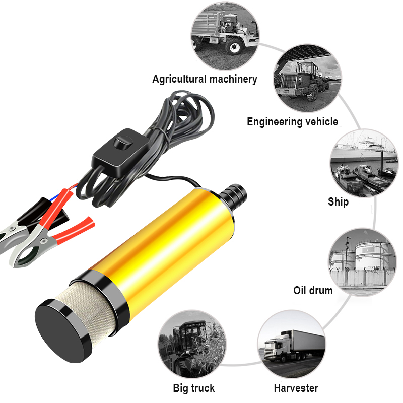 Auto Elektrische Ölpumpe DC 12V 24V Für Auto Pumpen Diesel- Öl Wasser Tauch 12L/Min Kraftstoff Transfer Pumpe Aluminium Legierung Hülse