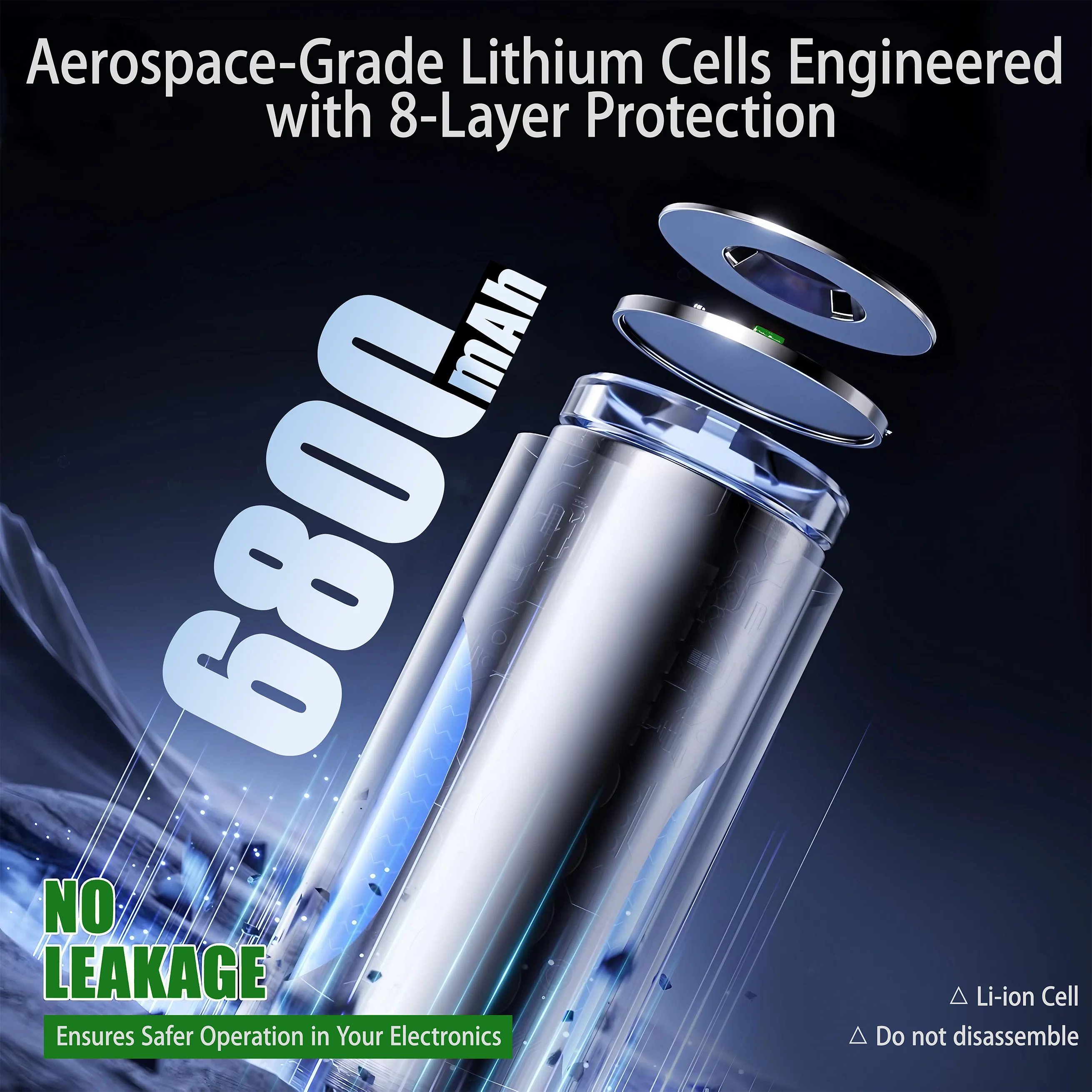 1.5v AAA 6800mAh Rechargeable Lithium Batteries High Capacity AAA Li-ion Battery Type-C USB 2000 times cycle with free cable