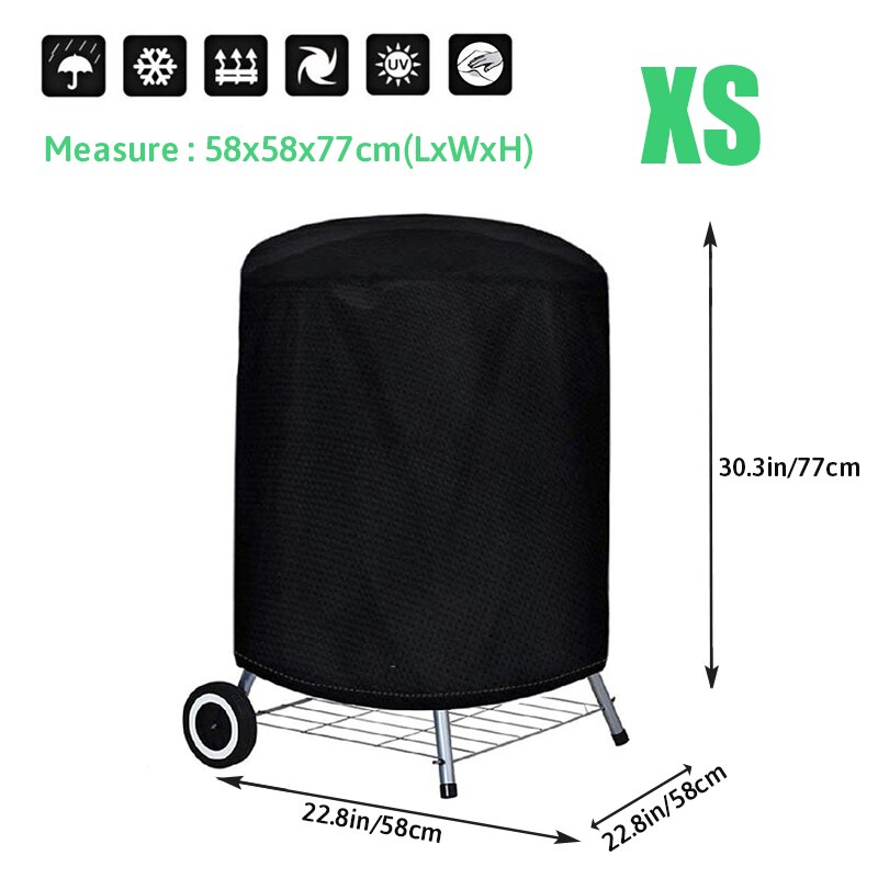 Waterproof BBQ Grill Cover Barbeque Cover Anti Dust Rain UV For Gas Charcoal Electric Barbe Barbecue Accessories Outdoor Garden: Xs