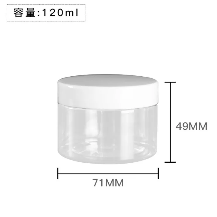 Doorzichtige PET-plastic potten 150 ml 200 ml 250 ml Transparant leeg cosmetisch masker Crèmewasverpakkingscontainers Potten met deksels: Dark Gray