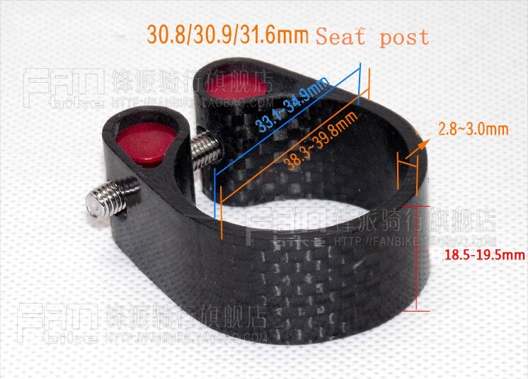 3k helkolfiber sadelstolpsklämma för 27.2/30.8/31.6mm mtb landsvägscykelcykel sadelstolpsklämma sadelklämma