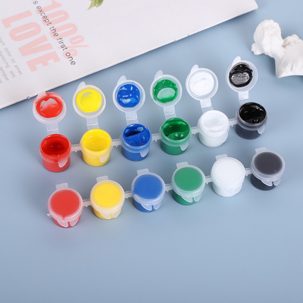 Eco-friendly 12 Colors Eco-friendly Acrylic Paint DIY Handmade Painting Art Materials Arts Crafts Painting Tool