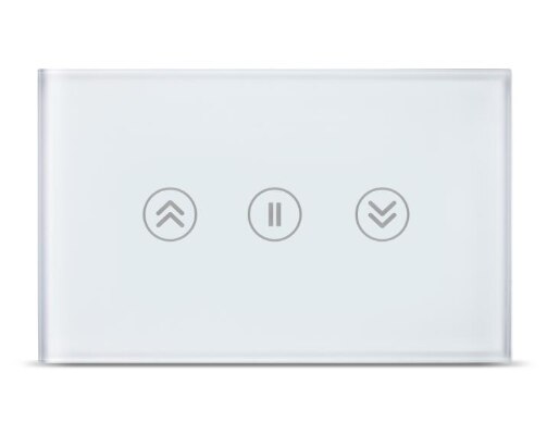 Tuya smart gardinafbryder rulleskærm motor vægafbrydere smart levetidsgrænseindstilling alexa google home touch sort hvid panel: Hvid