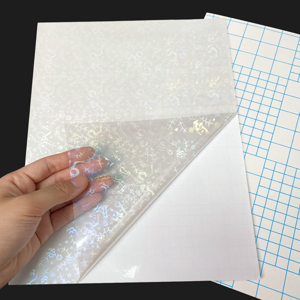 10 blätter Gebrochen Glas Hologramm Kalt Laminierung Film Aufkleber A4 Blätter Stern glänzend Punkte DIY Paket Karte Foto Holographische Film: 09 Schleife