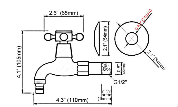 Oil Rubbed Bronze Outdoor Faucet Garden Water Tap / Washing machine Faucet / Laundry Sink Cold Water Tap Bidcock Faucet Bav340