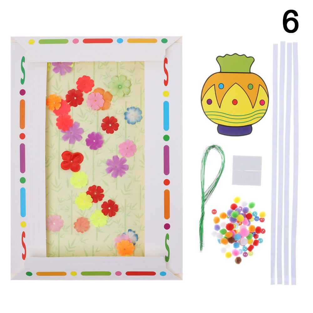 Button Bouquet Handmade DIY Production Material Package Mother's Day Greeting Cards Child Crafts Kindergarten Educational Card: 06