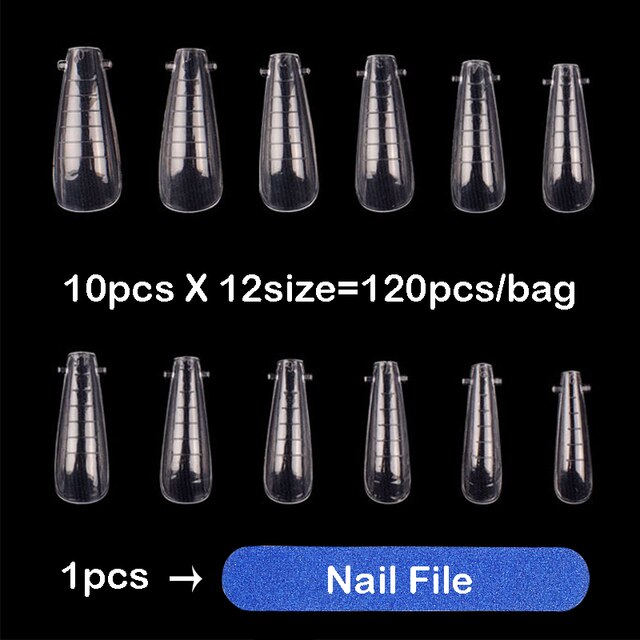 120PC Nail Extend Molds Dual Form Accessoires Manicure Tools Nails Forms Full Cover Top Forms For Build Mold For Nail Extensions: 120 PCS  H  bag
