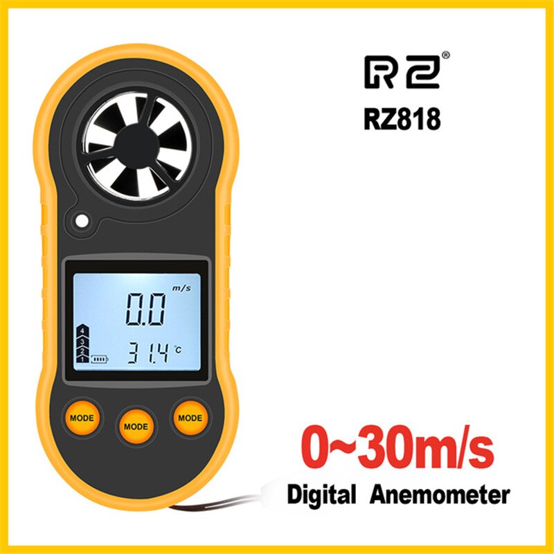 Ttlife bärbar vindmätare anemometer termometer vindhastighetsmätare vindmätare 30m/ s lcd digitala handhållna mätverktyg