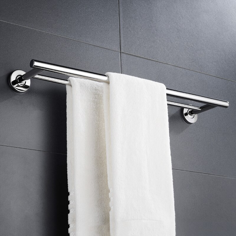 Dobbelt håndklædestang rustfrit stål håndklædestang håndklædeholder til badeværelse køkkenhåndklædeholder vægbeslag