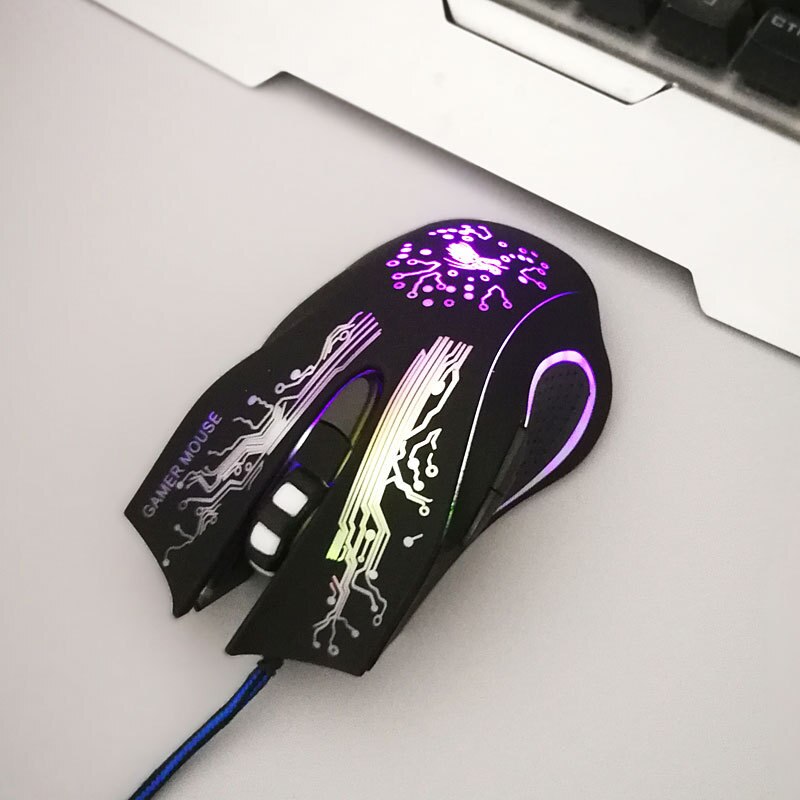 Computer Accessories Wrangler Wired Gaming Mouse Optical Office Gaming USB Mouse RGB Luminous Mouse