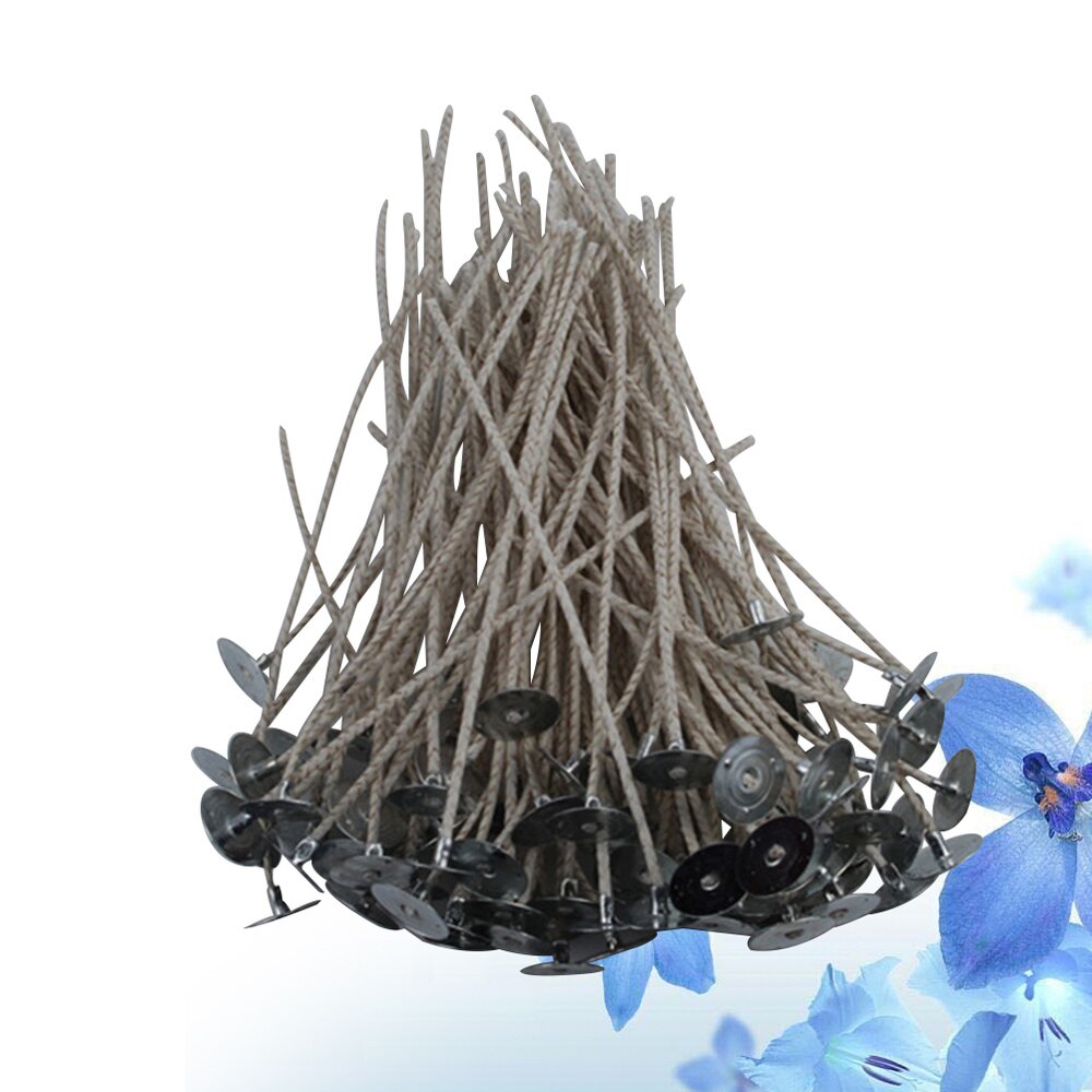 100PCS Pre Soy Waxed Candle Wicks with 100PCS Tabs Candle Making Kit for Candle Making