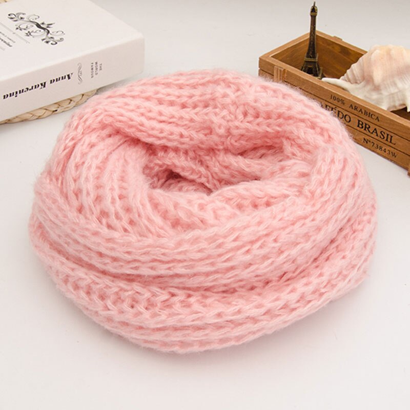 Winter Knitted Snood Scarf Women Warm Infinity Chunky Colorful Soft Circle Ring Scarf Loop Foulard Femme Top: color7