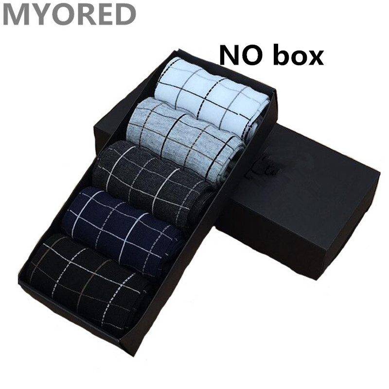 MYORED summer combed cotton breathable short business socks men dot diamond line solid color socken formal dress NO Box 5pair: 021C