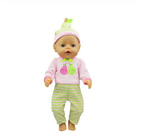 Traje verde cálido para muñeca, ropa para muñeca de 17 pulgadas y 43cm, traje para bebé nacido, de cumpleaños: 3