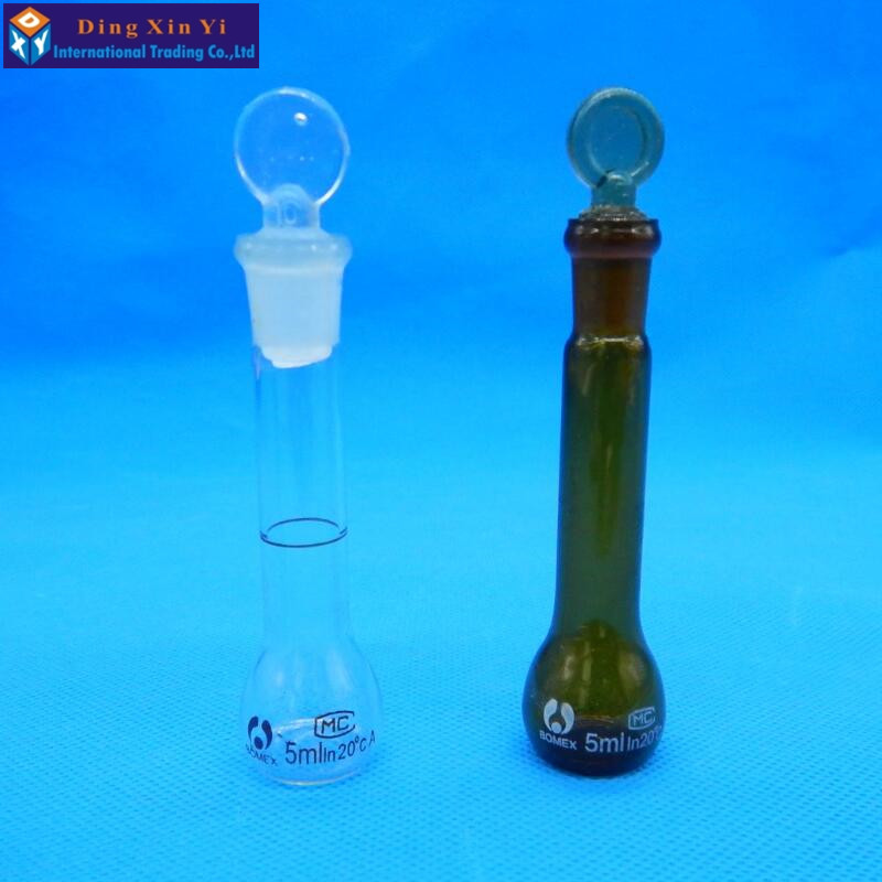 5 ml bruin glazen kolf volumetrische flint glazen kolf volumetrische Laboratorium bruin maatkolven