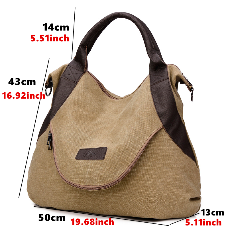 Cosimo Perla Canvas Tote Bag - Large Hobo Shoulder Bag for Women - Casual Everyday Shopping Purse