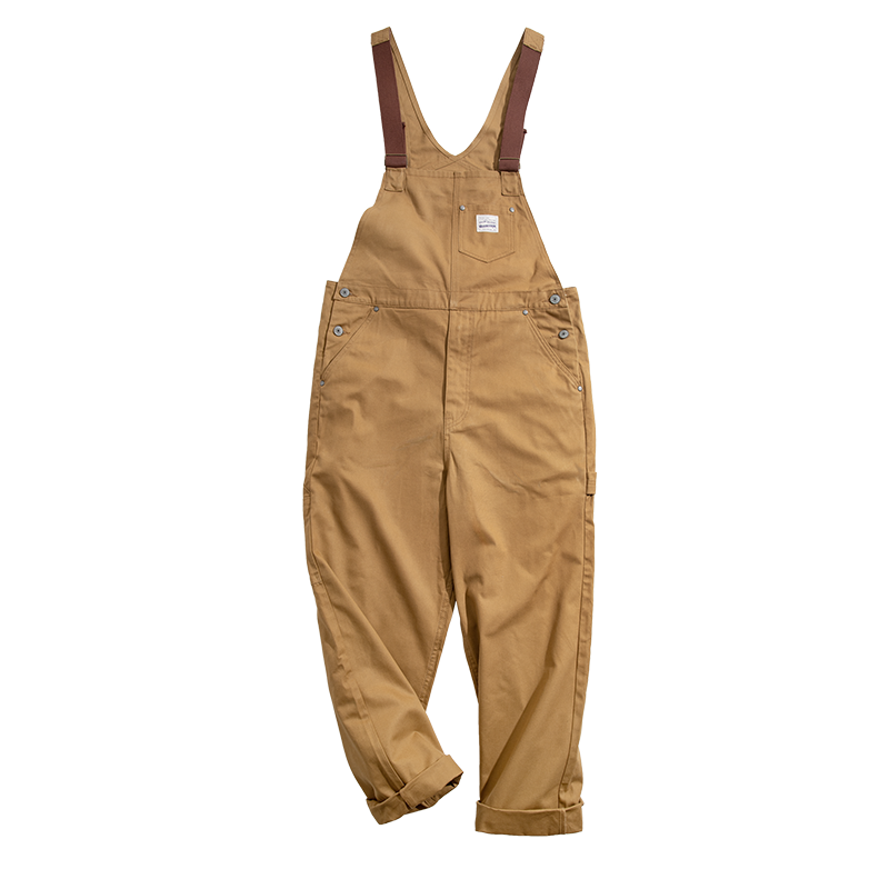 Maden vintage jeans overalls herre jumpsuit cargo arbejdsbukser baggy bib kontrast søm denim overalls sting bukser