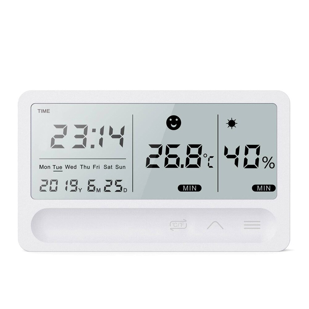 Indoor Room Weather Station LCD Electronic Temperature Humidity Meter Digital Thermometer Hygrometer Alarm Clock