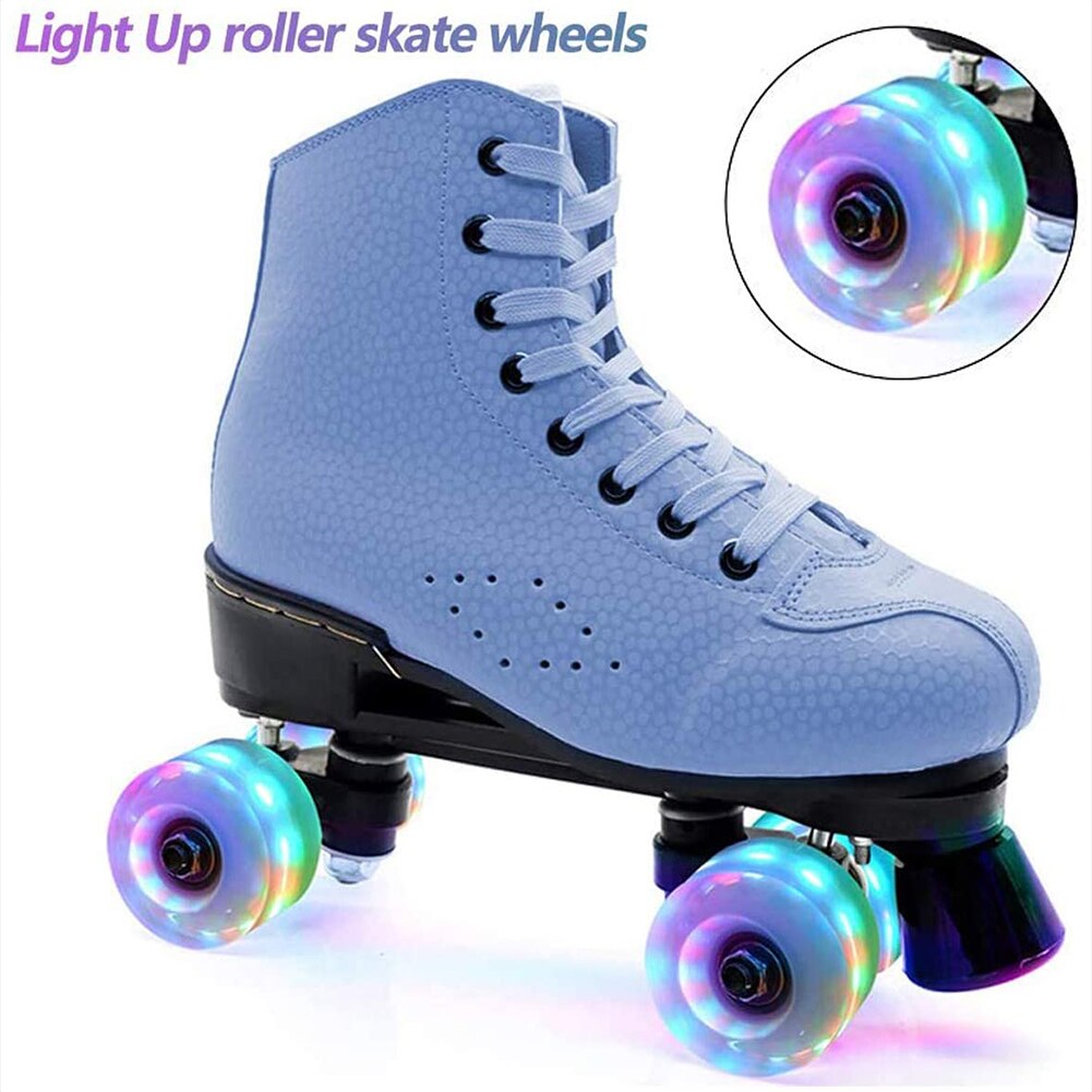 4pcs LED Roller Skate Wheels Light Colorful Luminous Skateboard Lights Skate Wheels Bearings Installed Roller
