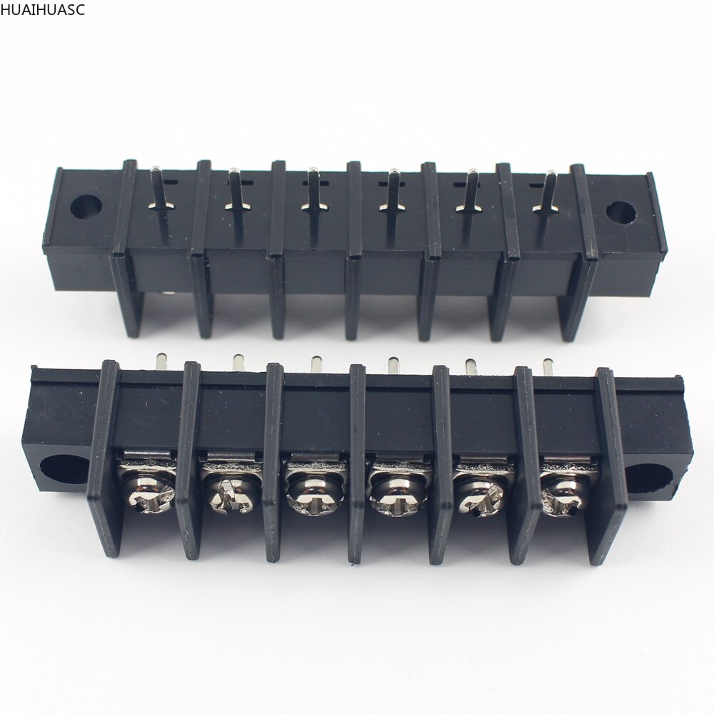 5 kpl / erä musta 9.5mm jako 4 6 12 nastainen esteen riviliitin ruuvinreiällä 300v 25a