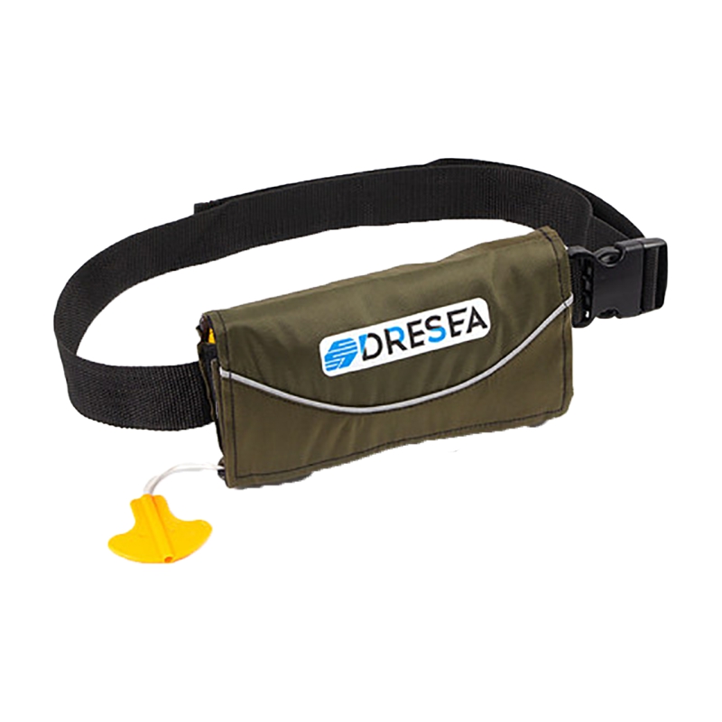 Inflatable Belt Pack Life Jacket for Adults, Fishing Beach Accessories, Buoyancy Aid, Swimming and Survival Jacket, 100N: P / green