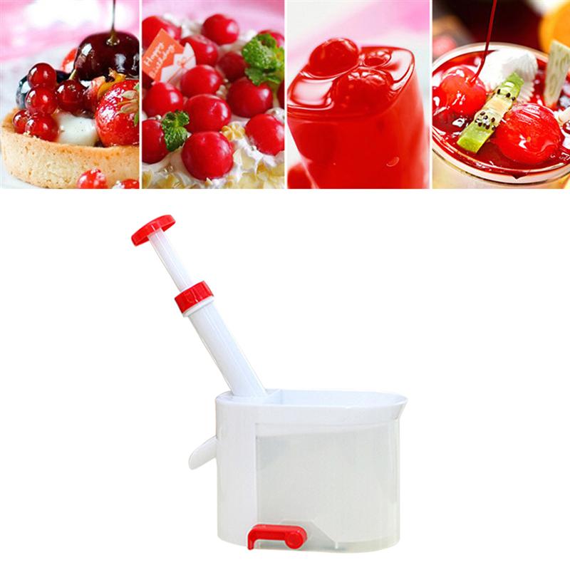 2pcs Convenient Cherry Corer Pitter Stone Corer Cherry Seed Pitter Fruit Core Seed Remover Machine With Container Kitchen Gadget