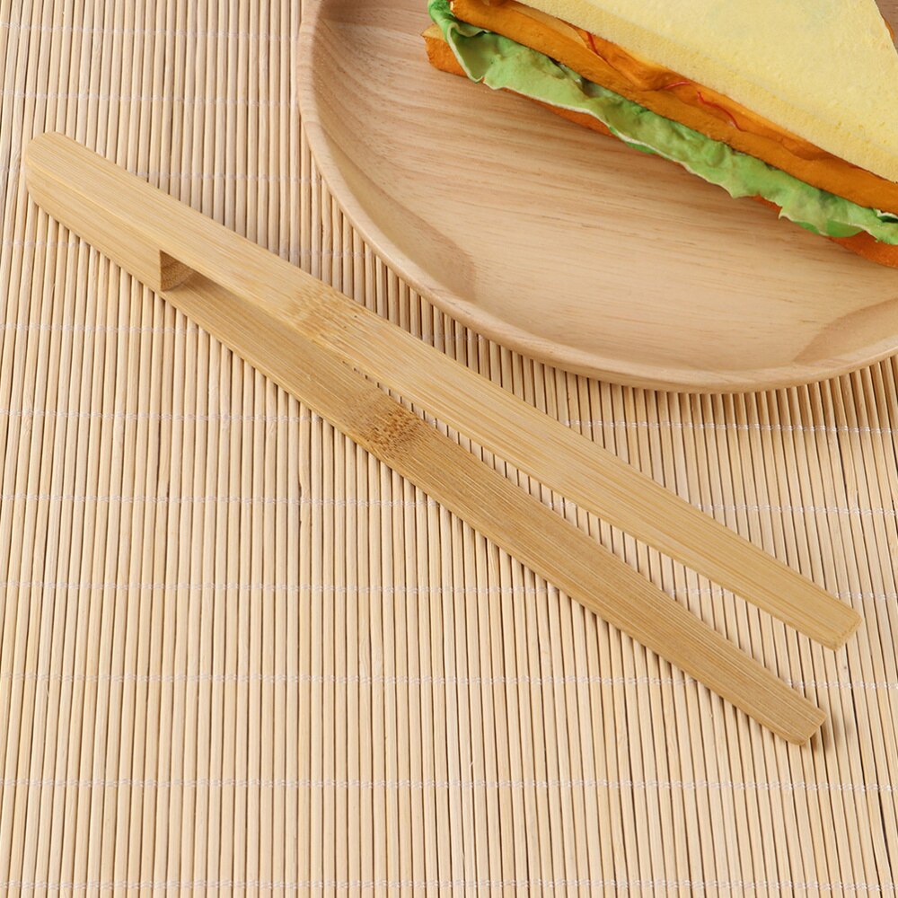 2 stücke Bambus Toaster Küche Zangen Lange Einfach Griff Toaster Servierzange für Kochen Toast Brot Grill Grillen Backen Braten