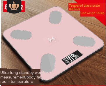 Weighing scale mobile phone Bluetooth smart body fat scale electronic weighing scale: Pink