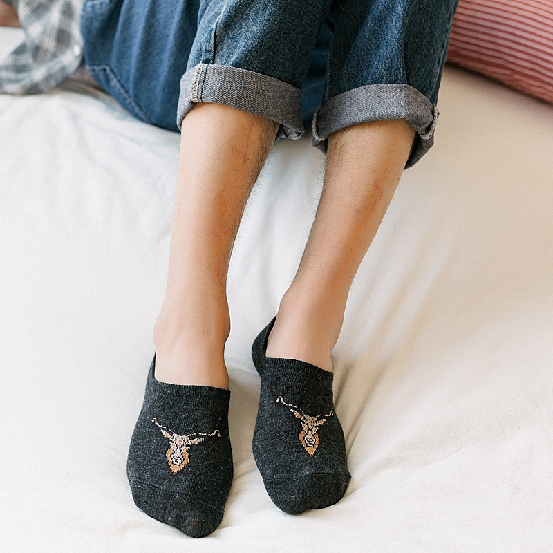 5 Pairs Katoen Mannen Korte Sokken Effen Kleur Laag Onzichtbare Boot Sokken Slippers Ademende Dunne Enkel Zomer Grappige Sokken Man sokken