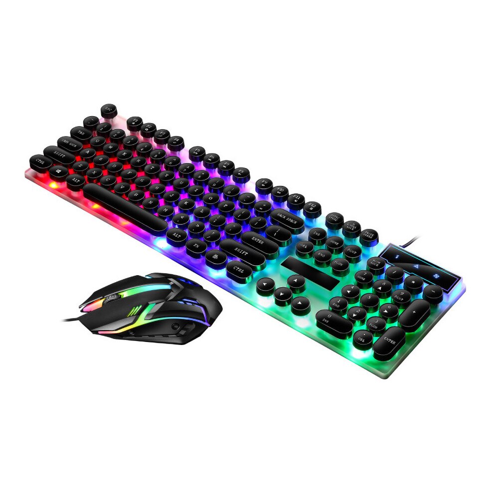 GTX300 USB Wired Colorful LED Backlit Gaming Keyboard with Mouse for PC Laptop