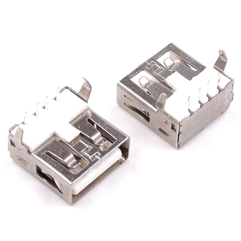 Connecteur USB Type A femelle à souder, prise PCB USB-A type 90 degrés sans bordure, 10 pièces