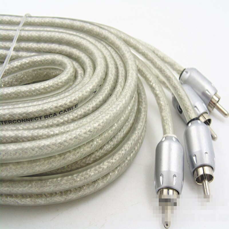 White metal double shielded cable Cable Converter amplifier subwoofer 5m Pure copper