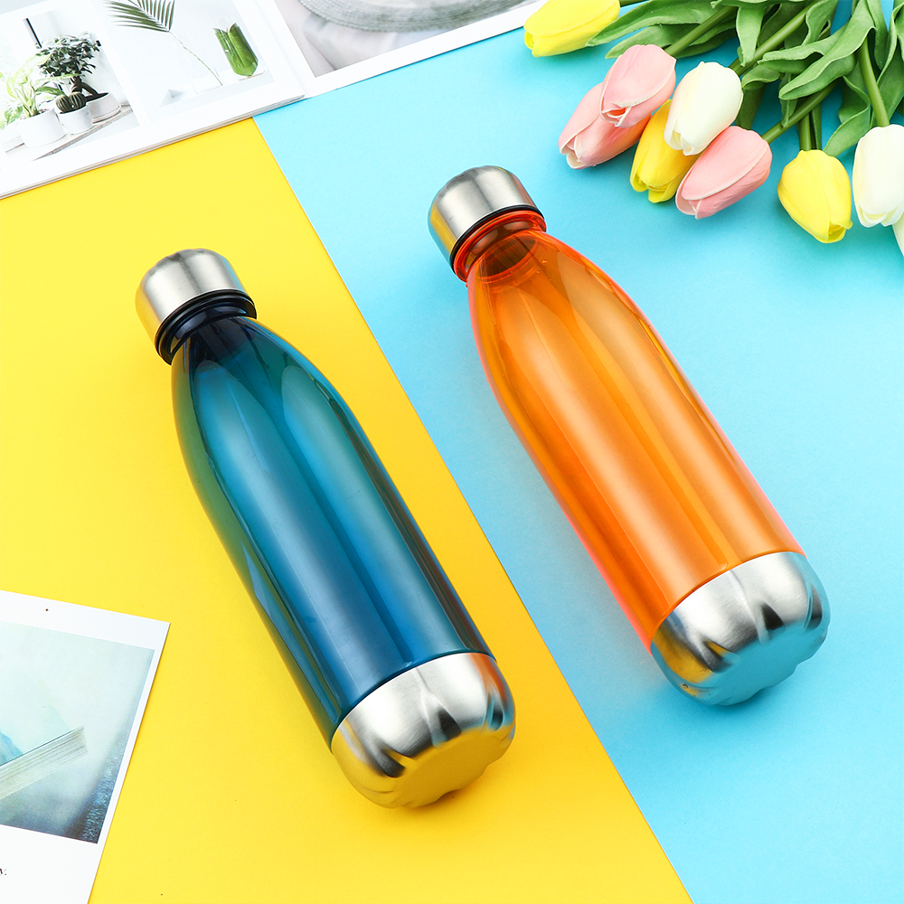 750ml Transparent Coke Shape Sports Water Bottle Leakproof Drinking With Casual Bottle Stainless Steel Outdoor Clear BPA Free