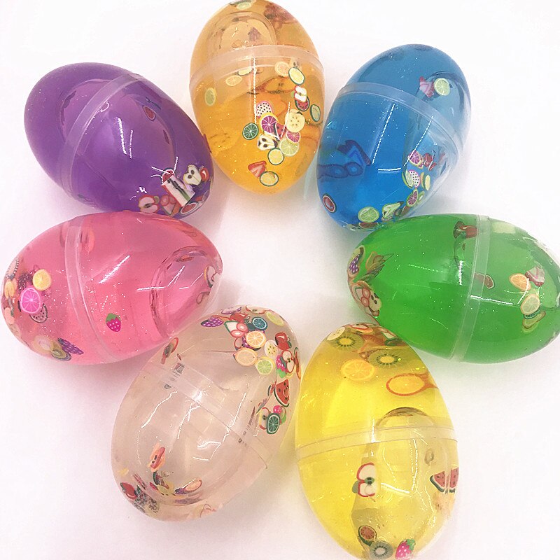 Juguetes Educativos niños Crystal Mucus huevo plastilina transparente Unisex Color sólido no puede comer limo fruta tierra Slimes día