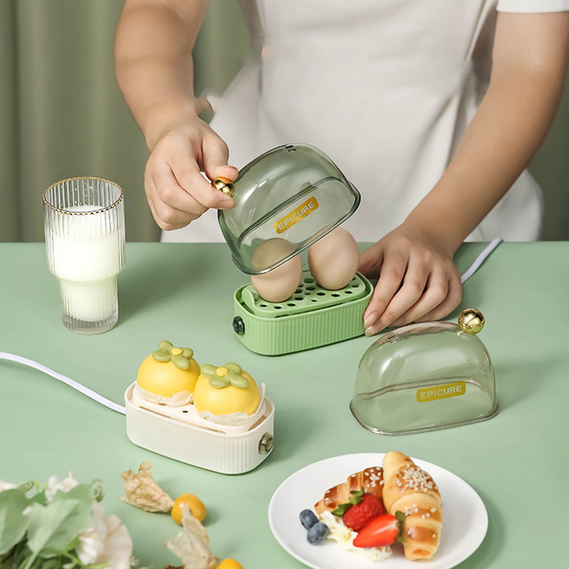 Multifunksjonell elektrisk eggkoker varmeapparat automatisk avstengning mini egg matdamper krypskytt frokost matlagingsmaskin eu