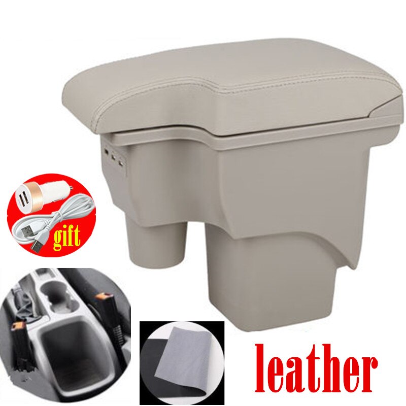 Für Ford Fokus 2 armlehne Kasten mk2 Auto zubehör nterior nachrüsten teile Ford Fokus 2 Auto Armlehne Kasten Zentrum Speicher Kasten USB: Beige Leder