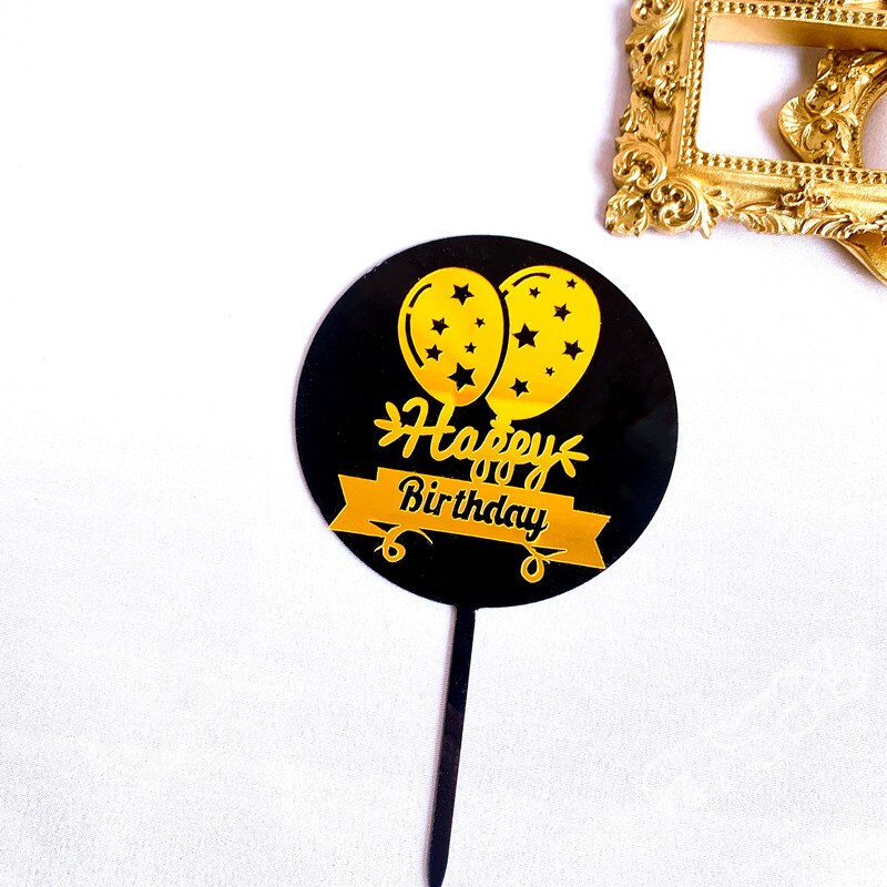 Double-layer Happy Birthday Cake Topper Birthday Acrylic Party Supplies Decoration Baking Accessories Christmas Cake Topper: 3