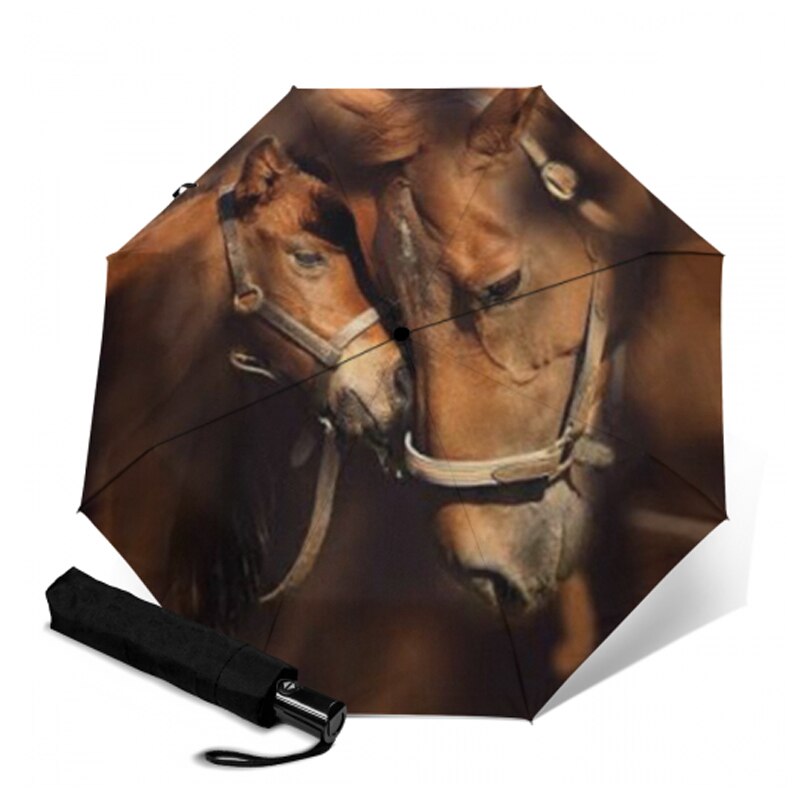 Fully-Automatic umbrella Horse Painting Parasol UV protection Aluminum Alloy Umbrellas Guarda Chuva Paragua Rain Gear