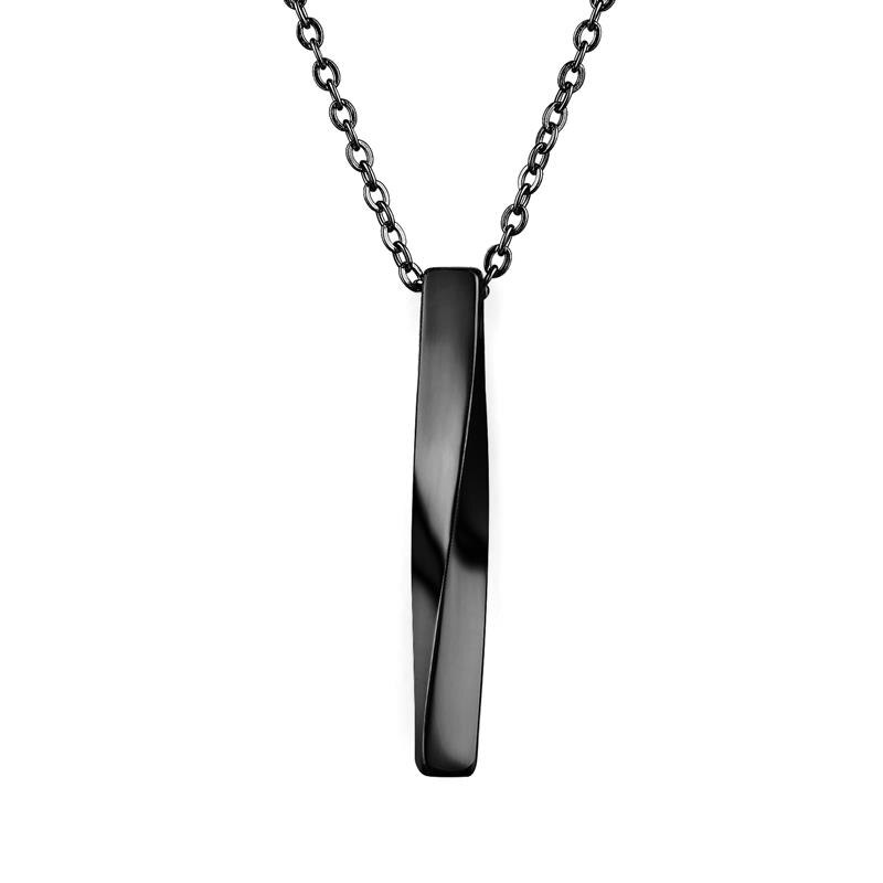 Geometric Men Pendant Necklace Classic 316L Stainless Steel Chain Necklace For Man Male Punk Jewelry Party: Black 2