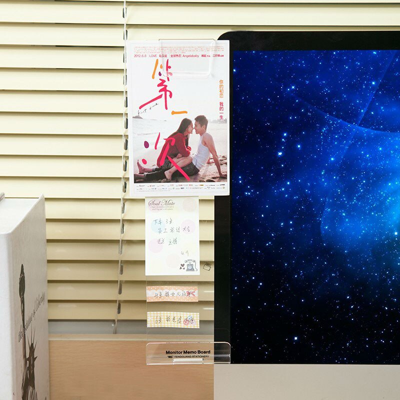 Computer Display Screen Sticker Acrylic Adhesive Sticky Notes with Charging Hole Phone Holder Bookmark Notes Message Board