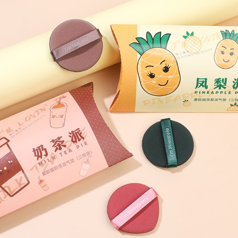 Éponge de maquillage Double face pour femmes, ensemble cosmétique à la fraise, doux, outil de maquillage, 1/3/7 pièces