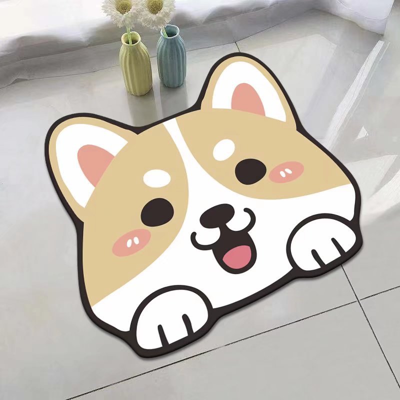 Panda Cartoon Hond Patroon Zachte Kussen Badmat Quick Dry Super Absorberende Non-Slip Badkamer Tapijt Diatomeeën Modder Tapijten waterdicht