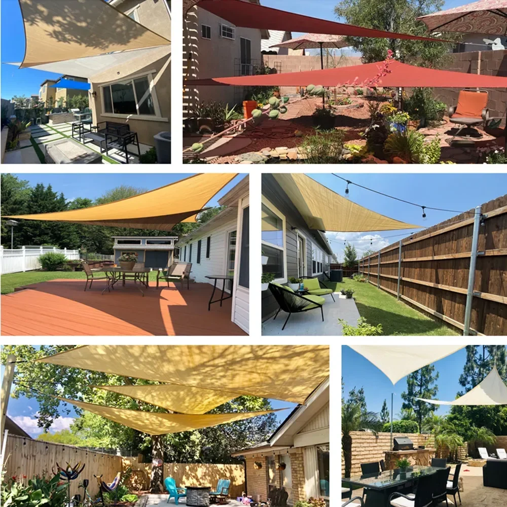 Voiles pare-soleil triangulaires, grand abri solaire imperméable, tente de jardin, auvent extérieur, Protection solaire, Patio, piscine, auvent, tissu d'ombrage