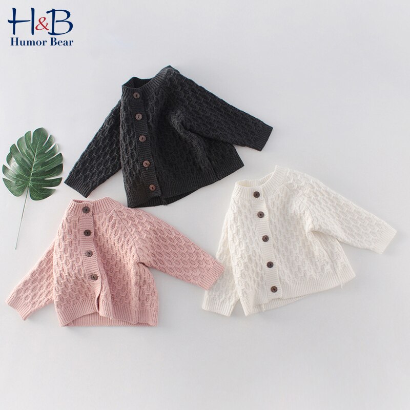 Humor Bär Baby Jungen Mädchen Oberbekleidung Frühling Baby zur Seite fahren Warme Einfarbig Beiläufige Gestrickte Geschmack Strickjacke betroffen zur Seite fahren
