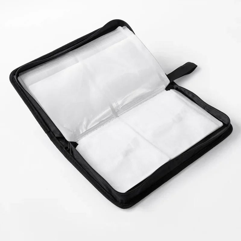Estojo Portátil com Zíper para CDs e DVDs, Capacidade para 80 Unidades, Bolsa de Armazenamento Dupla Face, Capa Protetora para CDs e DVDs, Carteira, Álbum, Estojo de Transporte