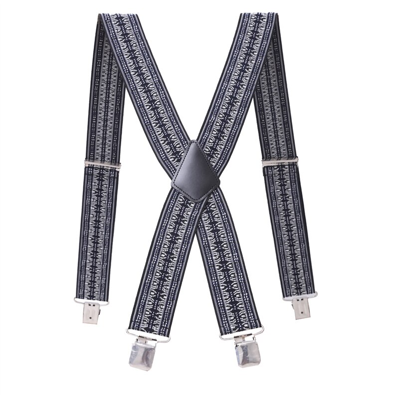 Bretelles longues de 120cm pour hommes, grandes tailles, dos X, pinces solides, largeur de 5cm: 8